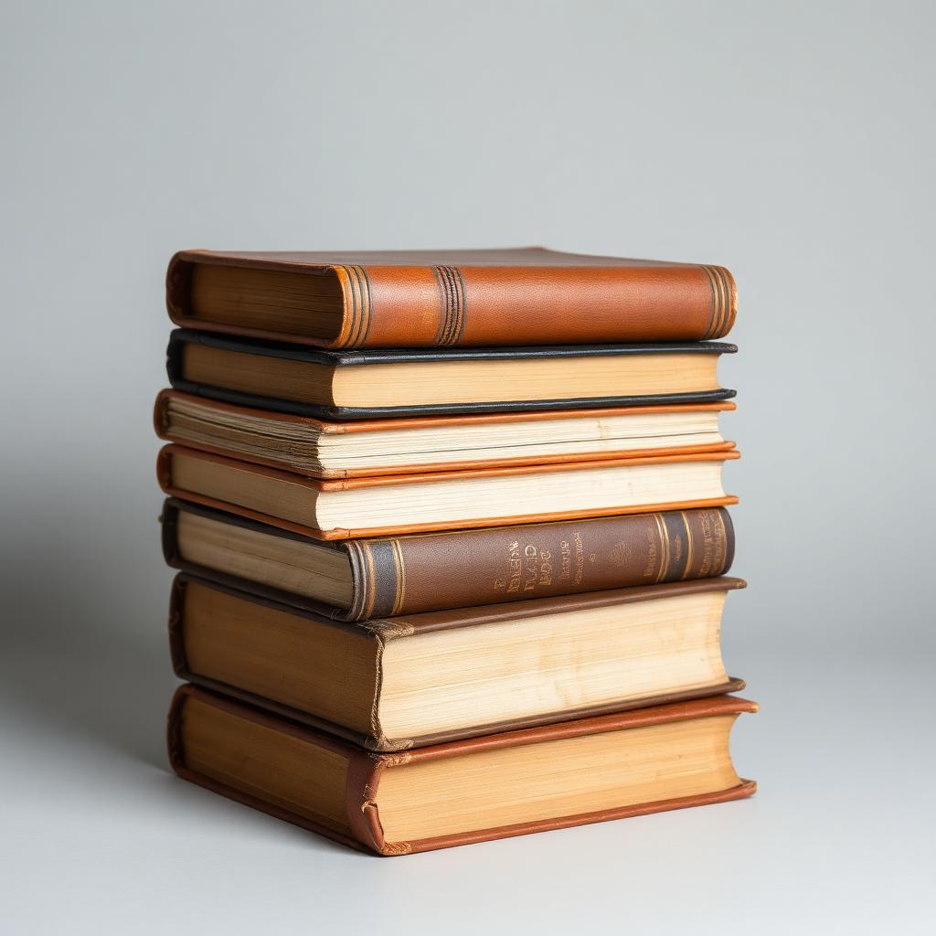 Lot of 7 Antique Leather-Bound Books